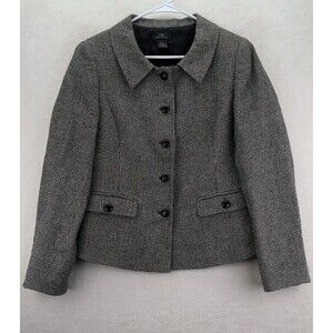 Brooks Brothers "346" Silk Linen Cupro Womens Blazer Jacket Size 8